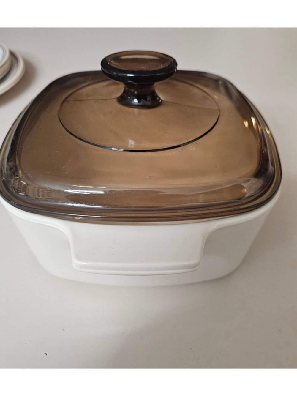 Corelle Abundance Casserole Dish Amber Lid 1.5qt vtg fruit cottage granny core - Picture 6 of 8